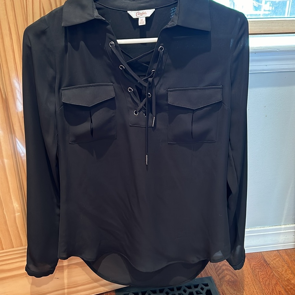 Candie’s XS black women blouse